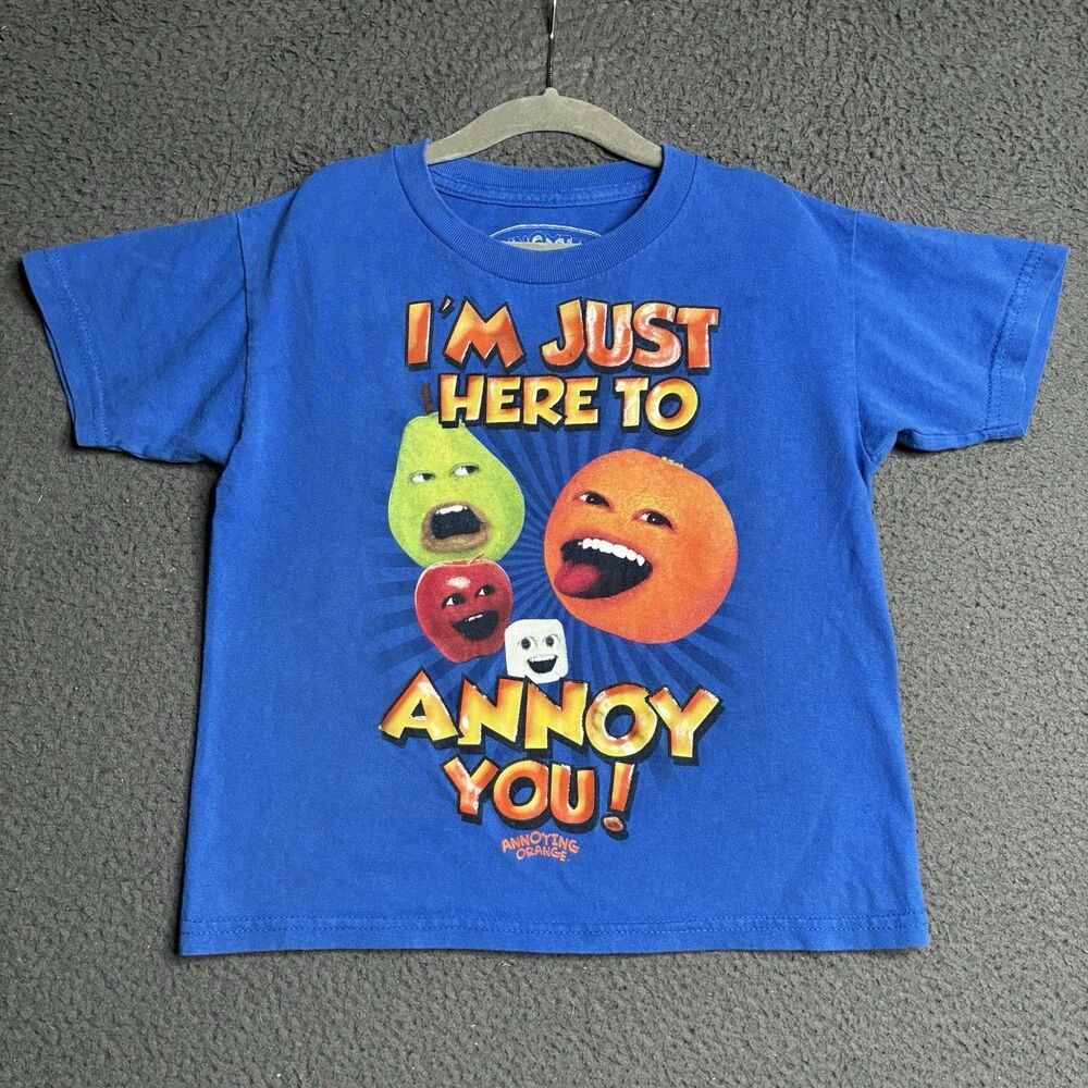 Vintage Annoying Orange Meme Graphic Tee T-Shirt Funny Licensed Youth Size 6/7